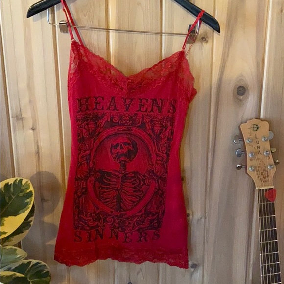 Seven Deadly Sins red lace tank